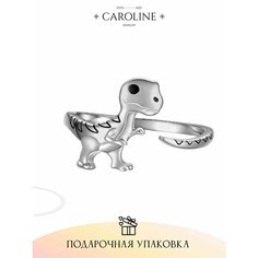 Кольцо Caroline Jewelry, безразмерное, серебряный, черный