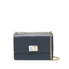 Сумка FURLA, фактура зернистая, синий