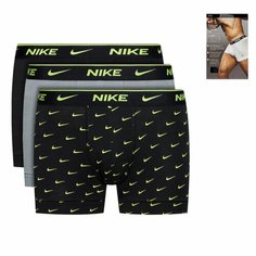 Трусы NIKE, комплект из 3 шт., размер M, зеленый, серый, черный