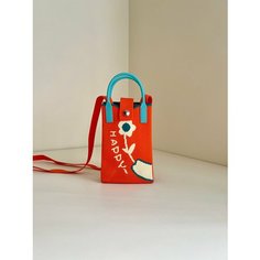 Сумка , фактура вязаная, плетеная, оранжевый Wear Hearts