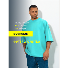 Футболка PECHE MONNAIE, размер M, бирюзoвый