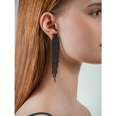 Серьги клипсы, черный Бантами