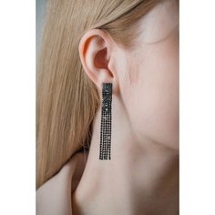 Серьги клипсы, черный Бантами