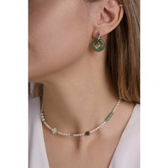 Чокер, гематит, длина 37 см, белый/зеленый Love And Soul Jewelry