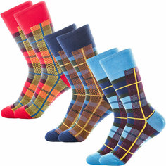 Носки ЭВРИКА подарки и удивительные вещи, комплект, 3 пары, размер 41-44, голубой, желтый, красный, синий