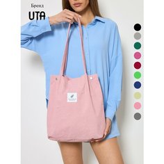 Сумка шоппер , фактура бархатистая, розовый UTA