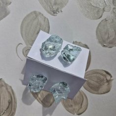 Серьги пусеты ЛЕТО JEWELRY, голубой