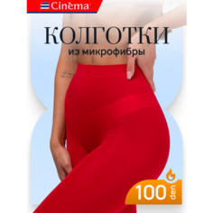 Колготки Cinema красные 100 den из микрофибры, 100 den, размер 2, rosso