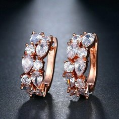 Серьги Rigant, искусственный камень, размер 20 мм, белый в золоте