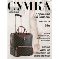 Сумка дорожная , 35 л, 23х44х41 см, ручная кладь, коричневый/черный My Trend