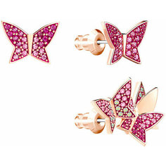 Серьги SWAROVSKI, кристаллы Swarovski, розовое золото