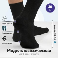 Носки СПЕЦЗАКАЗ, комплект, 10 пар, 10 уп., размер 29, черный