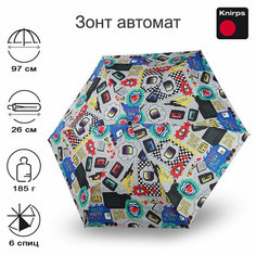 Мини-зонт Knirps, серый, желтый, красный, синий, черный