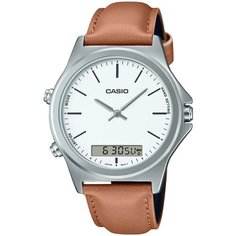 Наручные часы CASIO Collection, коричневый, серебряный, оранжевый, белый