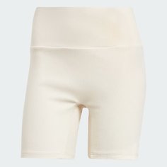 Велосипедки adidas Lounge Ribbed High-Waist Bike Shorts, размер XS INT, молочный