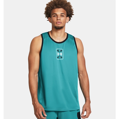 Майка Under Armour Zone Performance Tank, размер S, circuit teal / black / white