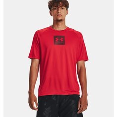 Футболка Under Armour Tech Print Fill Tee, размер S, red / dark maroon