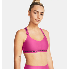 Топ спортивный Under Armour Crossback Low Sports, размер XS, astro pink/black-686