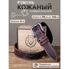 Ремень LEO HARDY, размер 105, красный/черный