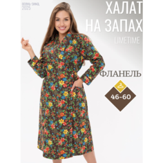 Халат ЛайМ, размер 58, коричневый