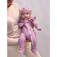 Комбинезон Bebo новорожденные, закрытая стопа, размер 62, лиловый