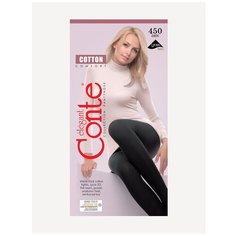 Колготки Conte elegant COTTON 450, р.6, nero, 450 den, размер 6, nero