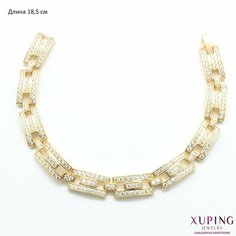 Браслет XUPING JEWELRY, фианит, размер 18.5 см, золотистый