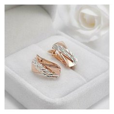 Серьги одиночные FJ Fallon Jewelry, размер 16 мм, золотистый