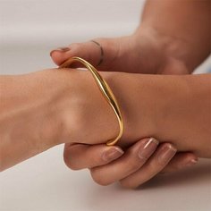 Жесткий браслет SORONA, 1 шт., размер 6 см, размер one size, диаметр 6 см, золотистый