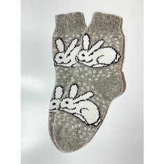 Носки , размер 35/39, серый, белый комоd