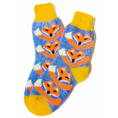 Носки , размер 35/39, голубой, желтый, оранжевый, белый комоd