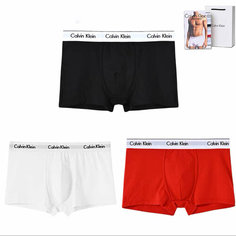 Трусы CALVIN KLEIN, комплект из 3 шт., размер S, черно-красный