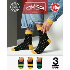 Носки Omsa, комплект, 3 пары, 3 уп., размер 39-41, мультиколор