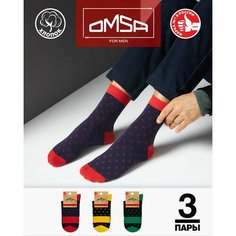 Носки Omsa, комплект, 3 пары, 3 уп., размер 35-38, мультиколор