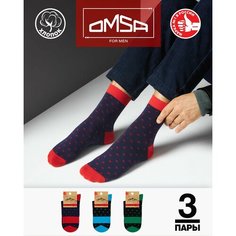 Носки Omsa, комплект, 3 пары, 3 уп., размер 35-38, мультиколор