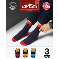 Носки Omsa, комплект, 3 пары, 3 уп., размер 39-41, мультиколор