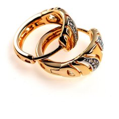 Серьги конго XUPING JEWELRY, фианит, золотой