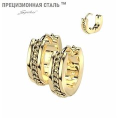 Серьги конго Spikes, размер 13 мм, золотистый