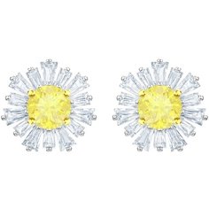 Серьги пусеты SWAROVSKI, кристаллы Swarovski, серебряный