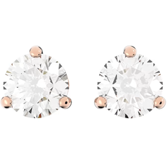 Серьги пусеты SWAROVSKI, кристаллы Swarovski, розовое золото