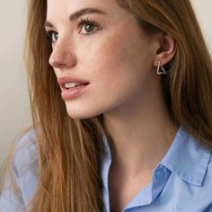 Серьга Sirius Jewelry, серебро, 925 проба, родирование, размер 17 мм, длина 1.7 см, , серебристый