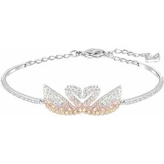 Жесткий браслет SWAROVSKI, кристаллы Swarovski, размер M, серебристый