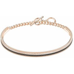 Жесткий браслет SWAROVSKI, кристаллы Swarovski, диаметр 5.9 см, золотистый, черный