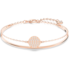 Жесткий браслет SWAROVSKI, кристаллы Swarovski, диаметр 5.9 см, белый, золотистый