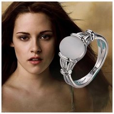 Кольцо, лунный камень, размер 18, серебристый Twilight Saga