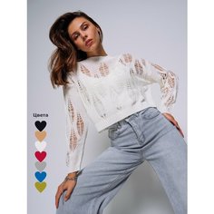 Лонгслив DommoD DLIO, размер 42, , молочный