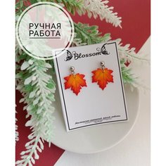 Серьги BLOSSOM, размер 20 мм, желтый/красный
