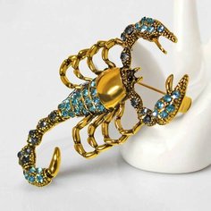 Брошь, кристаллы Swarovski, серебряный Bel Bars