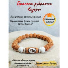 Браслет ОптимаБизнес, рудракша, вулканическая лава, размер one size, оранжевый