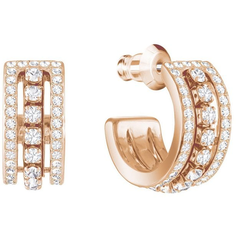 Серьги пусеты SWAROVSKI, кристаллы Swarovski, розовое золото